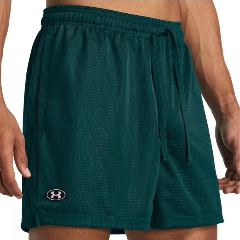 Under Armour 2XL Men 5" Shorts Teal Green White Mesh Dry Loose UA Tech Icon  NWT